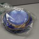 Rubtlamp 60Pcs Clear Blue Plastic Plates, Hammered Blue Plates, Clear Fancy Disposable Plates With Gold Rim Include 30 Dessert Plates, 30 Dinner Plates for Party