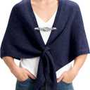 Pashmina Shawl Wraps for Women Poncho Shawl Knit Cape Cashmere Wrap for Evening Dresses and Daily Wear. (Blue)