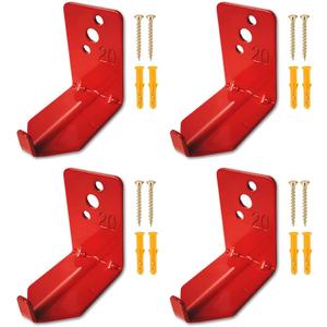 QMARK 4 Pack of Fire Extinguisher Bracket, Wall Mount Hook, Fire Extinguisher Mount up to 20 lbs, Hanger for Universal Extinguishers (Hook, 20 LB)