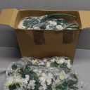 Yuxung 10 Pack Artificial Hanging Flowers Fake Hanging Plants Violet Ivy Fake Hanging Plant for Wall Home Patio Room Garden Wedding Indoor Outdoor Fall Decoration (White)