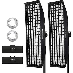 Godox 2-Pack 12x47/30x120cm Strip Softbox with Bowens Mount Speed Ring and Honeycomb Grid for Speedlite, Studio Flash, Monolight – Ideal for Portrait and Product Photography
