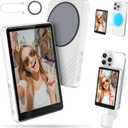 Selfie Monitor Screen iPhone, Newest Magnetic Phone Vlog Back Camera Monitor for Content Creator, Influencer, Live Streaming and TikTok, Snaplylens for iPhone Android Selfie Screen (White)