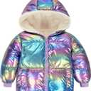 UNICOMIDEA Baby Girl Winter Coat Laser Toddler Jackets Warm Down Outerwear with Hooded for 12M-5T