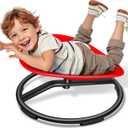 Kids Sensory Swivel Chair, Spinning Chair for Autistic Kids, Sensory Toy for ADHD Children, Training Body Coordination, No Assembly Required (Red)