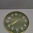 HZDHCLH Wall Clocks Battery Operated,Wall Clock Green Gold,12 inch Wall Clock Silent Non Ticking Modern 3D Numbers for Kitchen Bedroom Living Room Office Classroom Decor