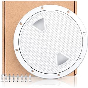 Smartmarine Boat Hatch White 4" 6" 8" Round Non Slip Inspection Hatch w/Detachable Cover for Marine Boat Yacht (8 inch)