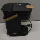 Single Serve One Cup Coffee Maker, for K Cups and Grounds, Mini Coffee Maker with Portable Handle, 6 to 12 Oz Brew Size, for Travel, Camping, Office, RV and Dorm, 120V, Black and Gold