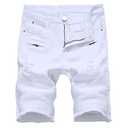 Enrica Men's Casual Zipper Biker Jeans Shorts Moto Denim Short Pants Size 34