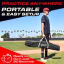 GoSports 7 ft x 7 ft Baseball & Softball Nets - Red, Black, Drip or PRO - Practice Hitting & Pitching Net with Bow Type Frame, Carry Bag and Strike Zone, Great for All Skill Levels