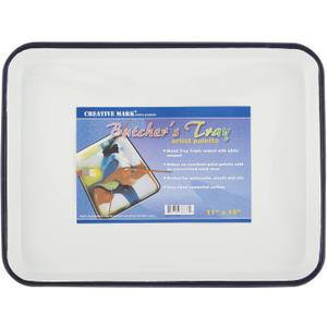 Creative Mark Butcher Tray Palette - Triple Coated Enamel Tray Palette for Painting, Color Theory, Mixing, and More! - 11" x 15"