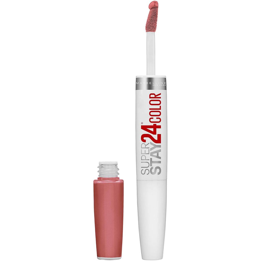 Maybelline Super Stay 24, 2-Step Liquid Lipstick Makeup, Long Lasting Highly Pigmented Color with Moisturizing Balm, Frosted Mauve, Mauve Pink, 1 Count (0.08 Fl Oz (Pack of 1))