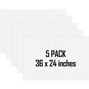 5 Pack 24 x 36 Inch Corrugated Plastic Sheet Blank Yard Signs Double Sided White Corrugated Poster Board Signs Thick Waterproof Lawn Sign for Indoor Outdoor Garage Sale Birthday Party Decor, Medium Signage