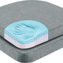 Nordjager Chair Pads for Dining Chairs, Chair Cushions 2 Piece, 17"x 16"x 2.5" Memory Foam Seat Cushions with Ties and Removable Cover (Dark Grey)