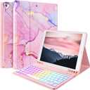 FUWANG Keyboard Case for iPad 9th 8th 7th Generation 10.2 inch, Detachable 7 Colors Backlit for iPad 9th Generation Case with Keyboard, Keyboard Cover for iPad Pro 10.5"/Air 3rd Gen with Pencil Holder