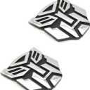 2 PCS in Set Transformers Emblem - 3" Tall for Car Autobot Sticker Pair Chrome Finish PVC Auto Emblems Transformers Autobot Car Accessories