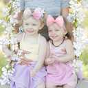 16 Pcs 4.5’’ Organza Lace Bow for Baby Girls Headbands Mesh Glitter Hair Bows Baby Shower Gifts for Newborn Infant Toddler Girl