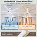 60 Inch White Ceiling Fans with Lights and Remote, Reversible, 3CCT, Dimmable, Noiseless, Large Ceiling Fan for Bedroom, Living Room and Patio, Indoor/Outdoor Use