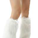 Women's Fuzzy Leg Warmers, Soft Warm Fur Boot Covers for Women, Furry Shoes Covers for Christmas Halloween Party Costume