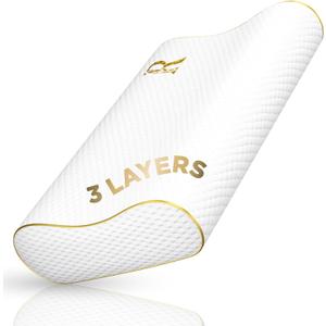 Memory Foam Pillow, King Cervical Pillow for Neck Pain, Contour Pillow, Neck and Shoulder Pain, Side Sleeper, Back and Stomach Sleeper, King 31 x 14 x 5"
