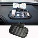 Non-slip Car Dashboard Phone Pad Universal 360 Degree Rotating Multifunctional Anti-Shake Phone Mat for Phone GPS Sunglasses Keychain Coins with Temporary Parking Number