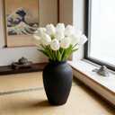 Artificial Tulips Bridal Wedding Festival Decor Bouquet Real Touch PU Flower Bouquet Pack of 20 (White)