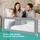 Bed Rails for ToddlersToddler Bed RailsBed Rail for Baby - Adjustable Height Bed Guard with Child Safety Lock, Universal Fit for King/Full/Twin Beds (Grey, 1 Side 78.7Inch)