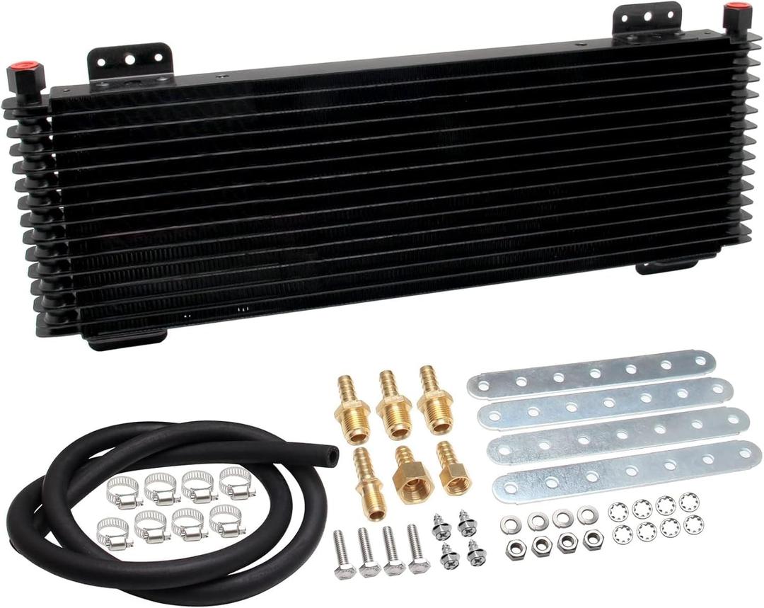 low pressure drop trans cooler,40k Transmission Oil Cooler LPD47391 Compatible with tru cool Heavy Duty 40,000 GVW Max - low pressure drop trans cooler - Black