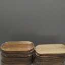 Wenqik 18 Pieces Acacia Wood Tray Set 10 x 5 Inch Acacia Oval Wood Tray Platters Plates Set for Fruit Cheese Dessert Appetizer Vegetable Charcuterie BBQ Party Weddings Supply