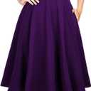 WOOSEA Womens Sleeveless Halter Neck Bodycon A-Line Cocktail Party Pockets Swing Dresses (Purple)