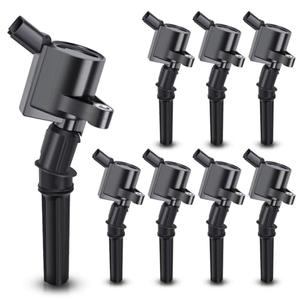 MAS Set of 8 Curved Boot Ignition Coil Pack Compatible with Ford Lincoln Mercury 4.6L 5.4L V8 Replacement for DG508 C1454 C1417 FD503 1L2U12029AA I2LU-12A388-AA DG473 DG481