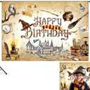 7x5ft Wizard Backdrop Magical Castle Backdrop Magic School Background Girl Kids Baby Shower Banner Wizard Birthday Party Decoration Photo Booth Props LTMBDJ413
