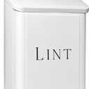 MOUNT DELECTABLE Magnetic Lint Bin for Laundry Room, 2.5L Space-Saving Laundry Trash Can, Wall Mounted or Freestanding Dryer Lint Holder, White Farmhouse Design