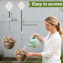 Retractable Plant Hanger with Pulley System, Effortless Raising and Lowering for Indoor and Outdoor Plants, Hanging Planters, Garden Pots & Bird Feeders (4-Pack,White)