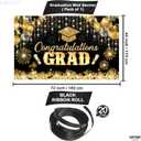 Graduation Decorations 2026 | Graduation Backdrop - 72x12 Inch | Black and Gold Congrats Grad Banner | Graduation Decorations | Black and Gold Graduation Decorations, KatchOn