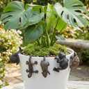 5 Pcs Cute Animal Plant Pot Hanger - Frog Turtle Snail Gecko Mouse Pot Hugger Figurines, Vintage Resin Climbing Statues for Garden Yard Patio Fence Vase Terrarium Fairy Decor