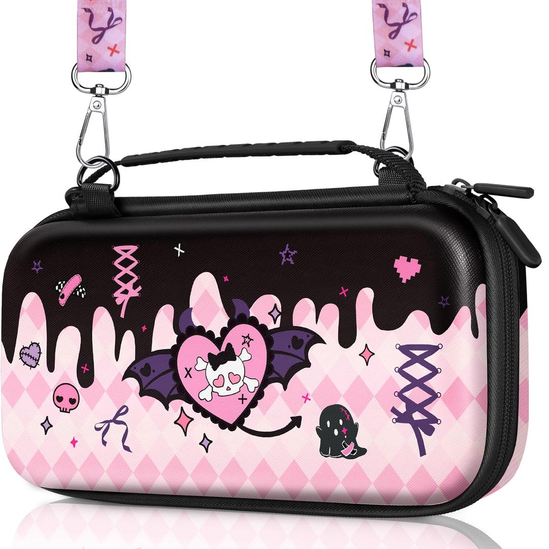 Gurgitat for Nintendo Switch 2 Carrying Case - Skull Cute Kawaii Design with Handle and Strap for Switch 2 2025 Travel Cases Portable Storage Carry Protective Hard Shell for Women Girls Boys Teens