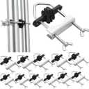 Frienda 12 Sets Trampoline Enclosure Pole Connector Safety Trampoline Replacement Parts Heavy-Duty U-Shaped Clamps for Connecting, Fits Poles up to 1.5" and Frame Legs up to 1.75"