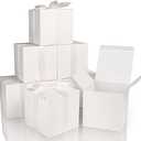 COTOPHER Small Gift Boxes 25 Pack 5x5x5 inches White Gift Boxes with Lids for Gifts, Crafting, Wedding Party Favor, Cupcake Boxes, Candy, Bridesmaids Proposal Box with Ribbons and Stickers