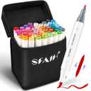 SFAIH 49 Colors Alcohol Markers for Adult Coloring Books–Dual Tip (Brush & Fine), Art Markers for Artist Drawing Illustration Sketching, Relaxing Coloring Supplies for Stress Relief, Me-Time Gift