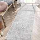 LIVEBOX 2x6 Washable Runner Rug - Kitchen Rug Runner Entryway Rugs, Low-Pile Vintage Grey Rugs for Bedroom, Non-Skid Soft Carpet for Bathroom Hallway (Silvergray)