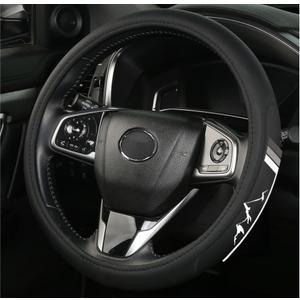 Leather Steering Wheel Cover 15.5-16inch Compatible with Toyota 4Runner Tacoma Tundra Highlander (Leather-Gray0)