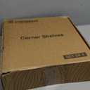 Forbena Corner White Floating Book Shelves for Wall Set of 4, Wood Nursery Corner Bookshelf for Kids Bedroom, Large Modern Round Wall Bookshelves for Living Room Decor, Indoor Plants, Bathroom (12" Depth)