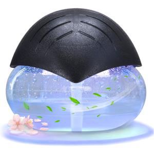 Air FreshenerBlack - for Home, Bedroom, Office and Warehouse - Essential Oil Aroma Diffuser with LED Color Night Light and Soothing Water Flow Sound - for Pets and Smokers.