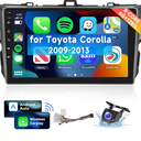 8 CORE 6G+128G] for Toyota Corolla 2009-2013 Car Radio with Wireless Carplay/Android Auto, 9 Inch Android 13 IPS Touch Screen Car Stereo, Bluetooth, GPS Navi, WiFi, SWC, DSP + Backup Camera