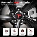 4 Pack Car Wheel Center Hub Cap Kit with 22 Lug Nut Covers, 2.2 in (56mm) Wheel Rim Covers Center Hubcaps with Emblem for Model 3 Y, Black & Red Gray & Silver Exterior Decoration for Tesla