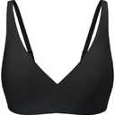 Coolfit Bra Signature Wireless Seamless Everyday Bra for Women,Cooling Fabric,Moisture Wicking Lingerie,Fixed Padding (Large, Black)