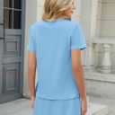 TCOT Pajamas for Women Set Summer Fashion Short Sleeve Crewneck Tops with Skirt Sets Pajama Casual Loungewear (XL)