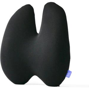 C CUSHION LAB Extra Dense Lumbar Pillow - Patented Ergonomic Multi-Region Firm Back Support for Lower Back Pain Relief - Lumbar Support Cushion with Strap for Office Chair, Car, Sofa, Plane - Black