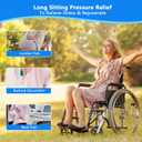 Soft Wheelchair Seat Cushion for Adults Washable Wheelchair Cushions for Seniors Wheelchair Pads Cushions Thick for Seat Non-Slip and Lumbar Support (Black + Blue)