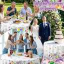 Ganeen 6 Pcs Spring Wildflower Plastic Tablecloth 84 Inch Spring Round Tablecloths Floral Theme Birthday Decor Disposable Plastic Waterproof Table Covers for Holiday Wedding Decoration Party Favor